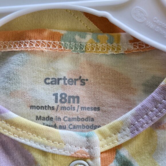 NWT CARTER'S Floral Short Sleeve Romper 18m - Picture 3 of 3